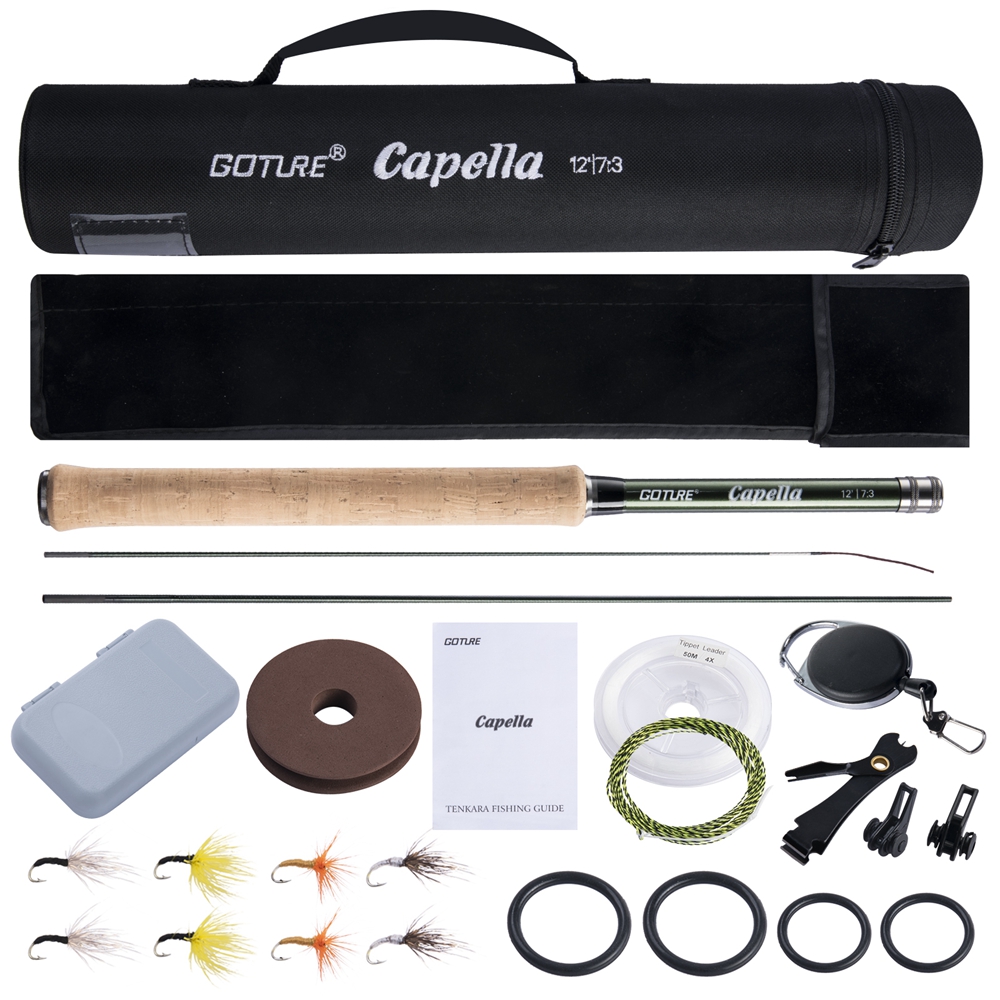 Fishing Rod Carbon Fiber - Goture Tenkara Joran Pancing Terbang Kombo